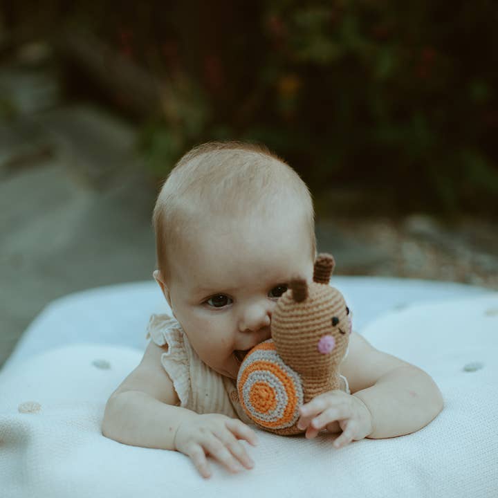 Pebble - Wholesale Stuffed/Plush Toy - Kids & Baby - Baby Snail Rattle – Garden-Themed Toy