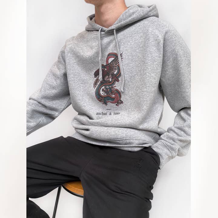 Sky Battle Grey Hoodie for wholesale by Anchor and Rose Apparel