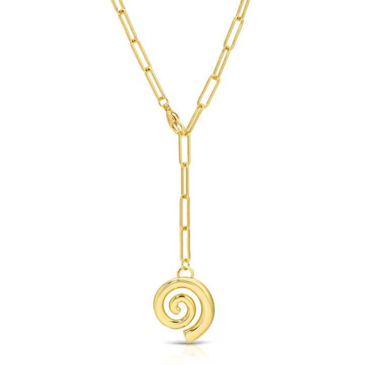 Adjustable Lariat Swirl Pendant Necklace for wholesale by Splendid Iris