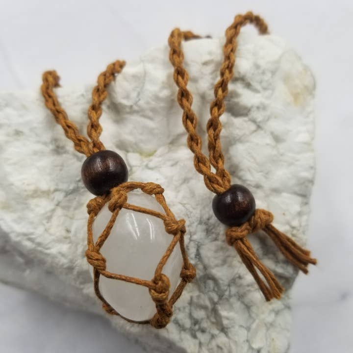 The Pretty Jewellery - Wholesale Pendant/Charm Necklace - Natural Stone Interchangable Weave Cage Necklaces2