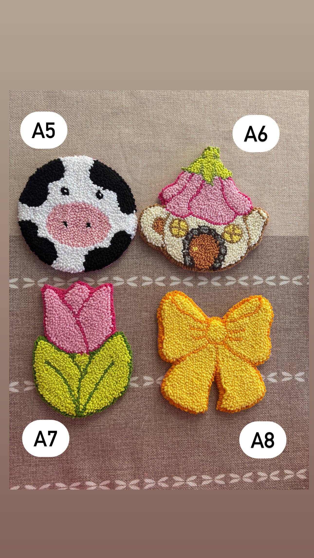 Honey Punches - Wholesale Coasters - Punch needle mug rugs, Hand tufted coasters, Cozy gifts1