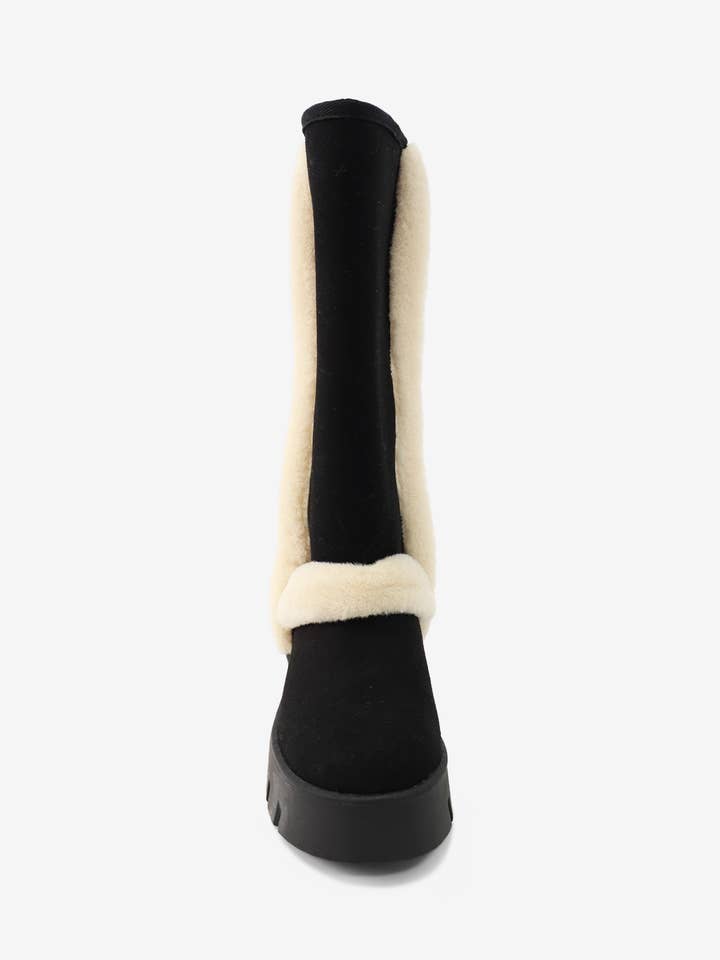 Lemonade Shoes - Wholesale Boots - Women's - RAEY - Tall Platform Winter Boots, Shearling Details2