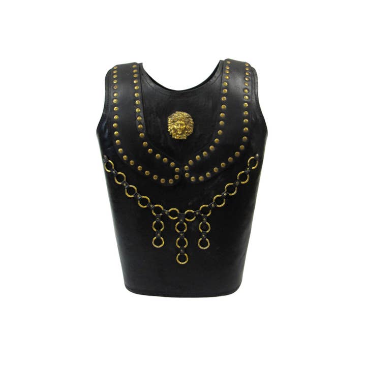 Veste d'armure médiévale en cuir synthétique noir, taille unique pour la vente par India Overseas Trading Corporation