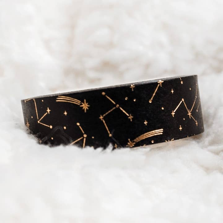 Constellations Single Washi Tape (Black/Gold) for wholesale by Noelle Gifts & Paper