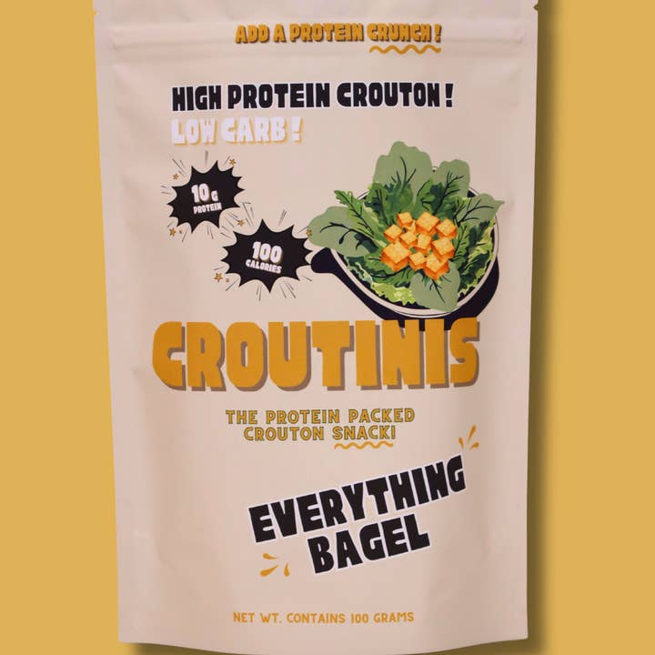Croutinis - Wholesale Puffed Snack - Everything Bagel Crouton - High Protein, Low Carb & Gluten Free, Pantry Size 5oz Bags1