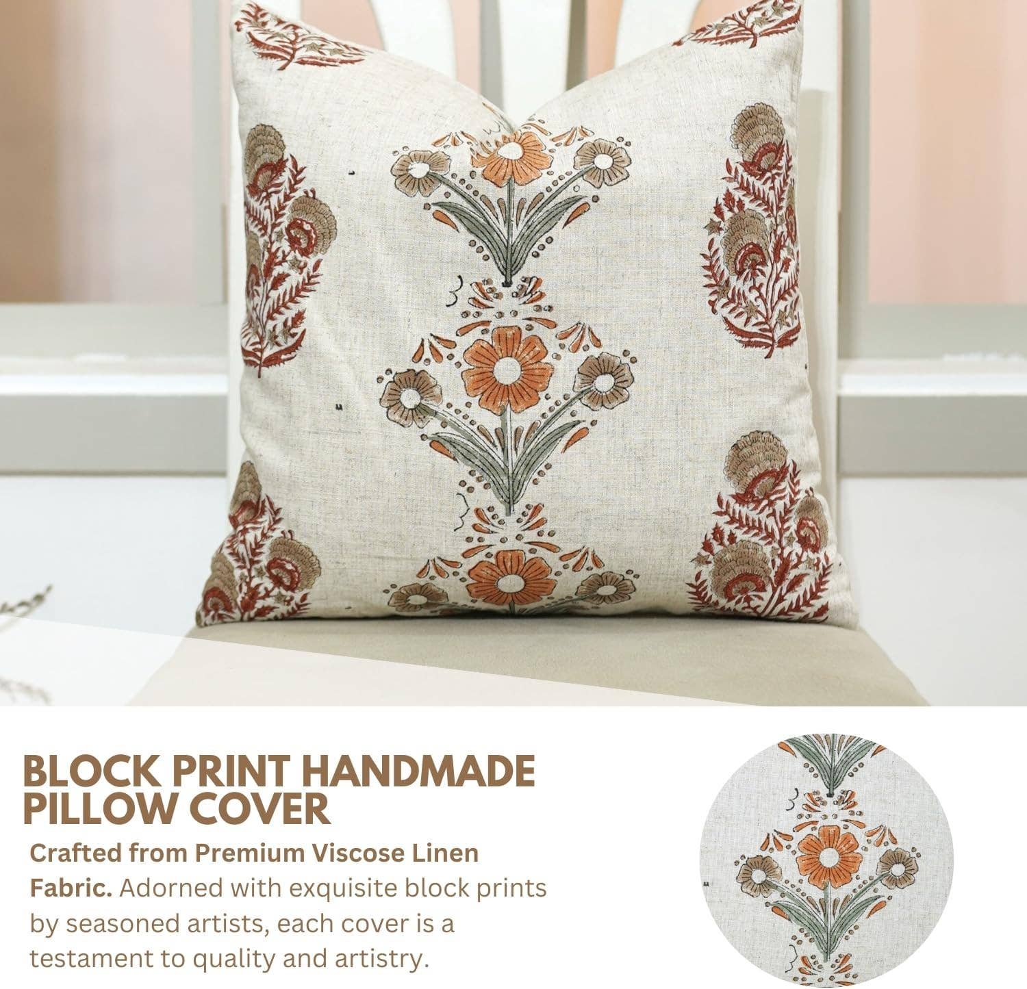 Fabdivine - Wholesale Throw Pillow Cover - Boho Desgin Viscose Linen Pillow Cover - Vanshika Mohini5