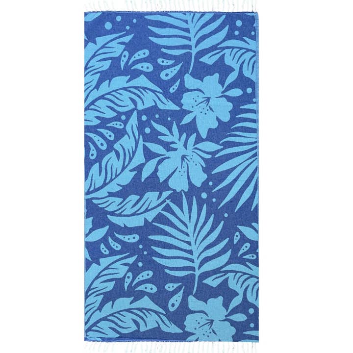 Retro palmblauwe Turkse handdoek voor wholesale door Shaka Love