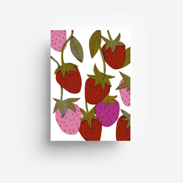 jungwiealt - Wholesale Postcard - Strawberries Postcard DIN A6