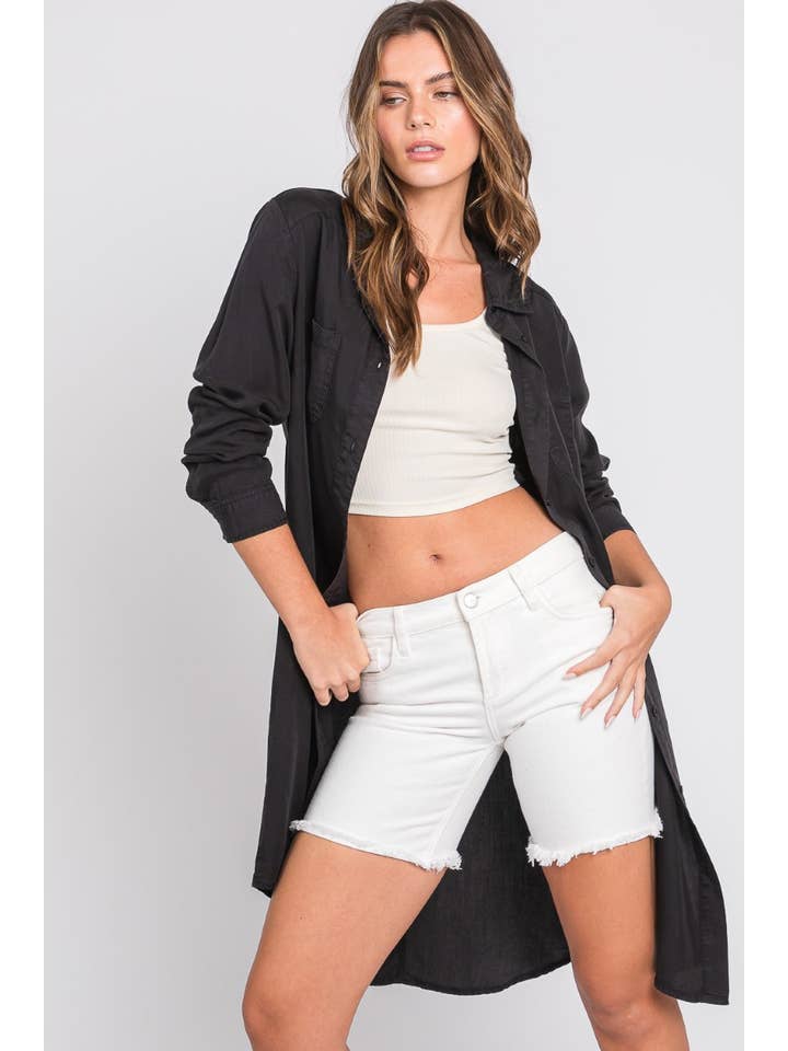 ZiA Apparel - Wholesale Dress - Women's - Washed Shirts Denim Dress