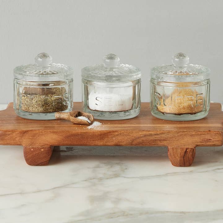 etúHOME - Wholesale Jar - French Glass Bistro Salt Cellar Jar with Mini Scoop