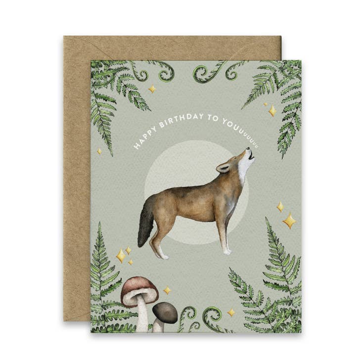 Pip & Cricket - Venta al por mayor Tarjetas de cumpleaños - Tarjeta de felicitación de cumpleaños con lobo rojo | Tarjeta de cumpleaños | Naturaleza