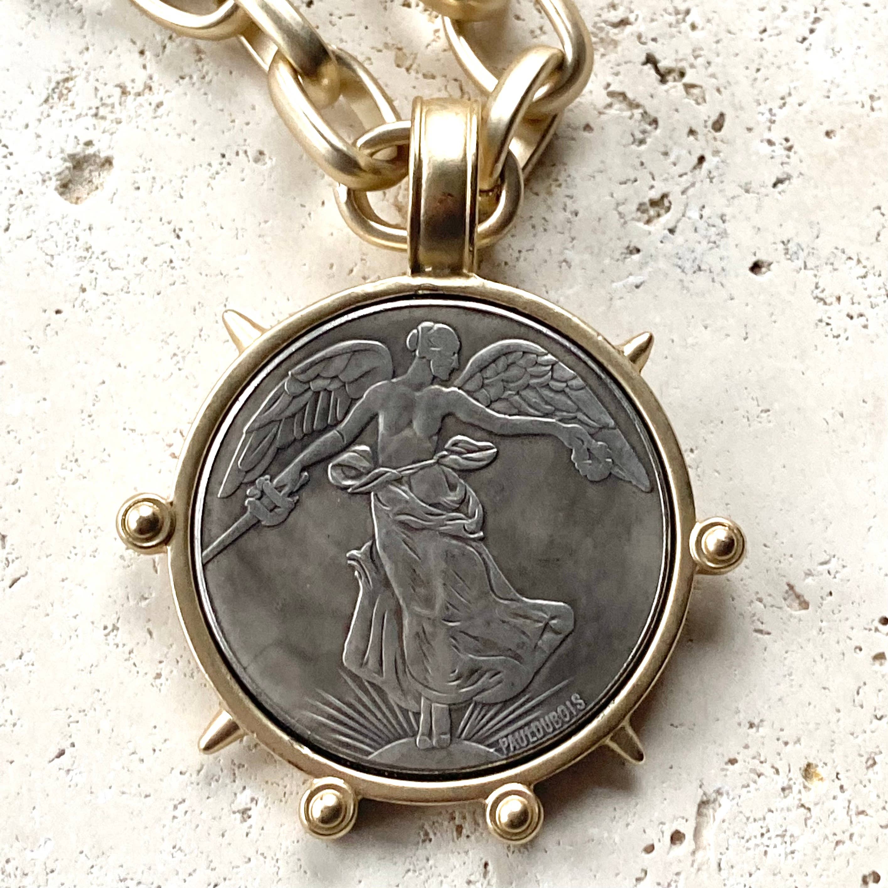 VB&CO Designs Handmade Jewelry - Wholesale Pendant/Charm Necklace - Medallion French Angel coin necklace boutique  jewelry0