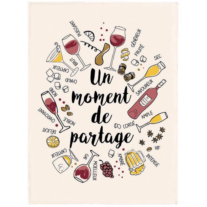 Le Partage Mehrfarbiges Geschirrtuch 50 X 70 für den Großhandel von Maison Vivaraise & La Cerise sur le Gâteau