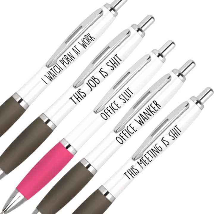 Funny Pen Pack - The Office Pack - Funky Stationery Quirky for wholesale by Cheeky Chops Cards & Wanky Candles