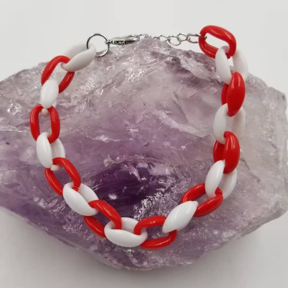 magnolia jewelry - Wholesale Link & Chain Bracelet - Christmas Acrylic Link Chain Bracelets0