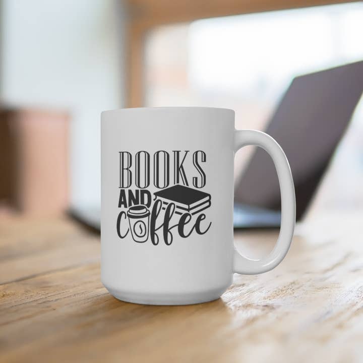 Books and Coffee Mug for wholesale by Erin Decker Creative
