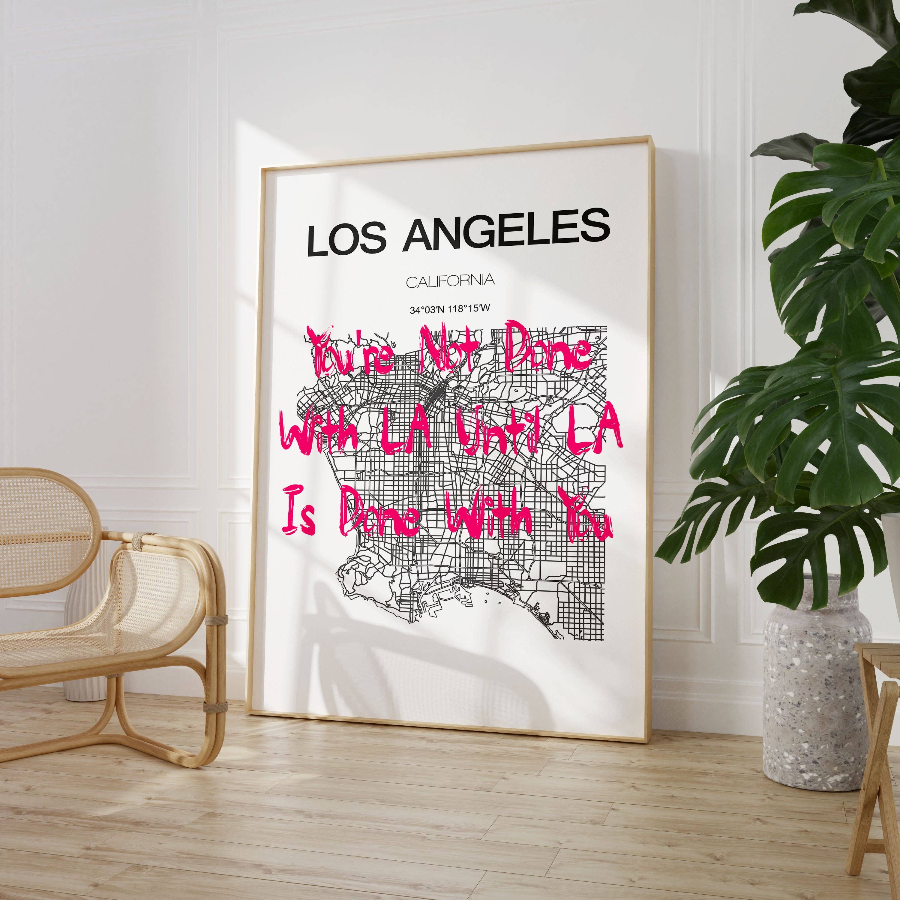 House of Binky - Wholesale Poster - You're Not Done With LA Travel Map Poster Print0