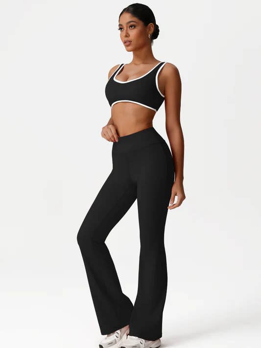 Sodalemon - Wholesale Activewear Set - Women's - Women High-Waisted Yoga Set: Sports Bra + Flared Pants10