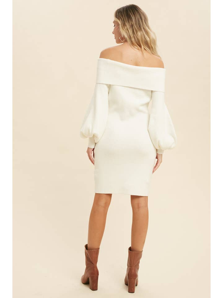 Bluivy - Wholesale Dress - Women's - OFF SHOULDER SWEATER DRESS26