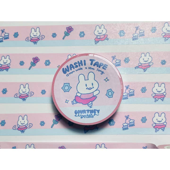 Gizmo The Figure Skating Bunny Washi Tape for wholesale by Courtney Elizabeth Studio