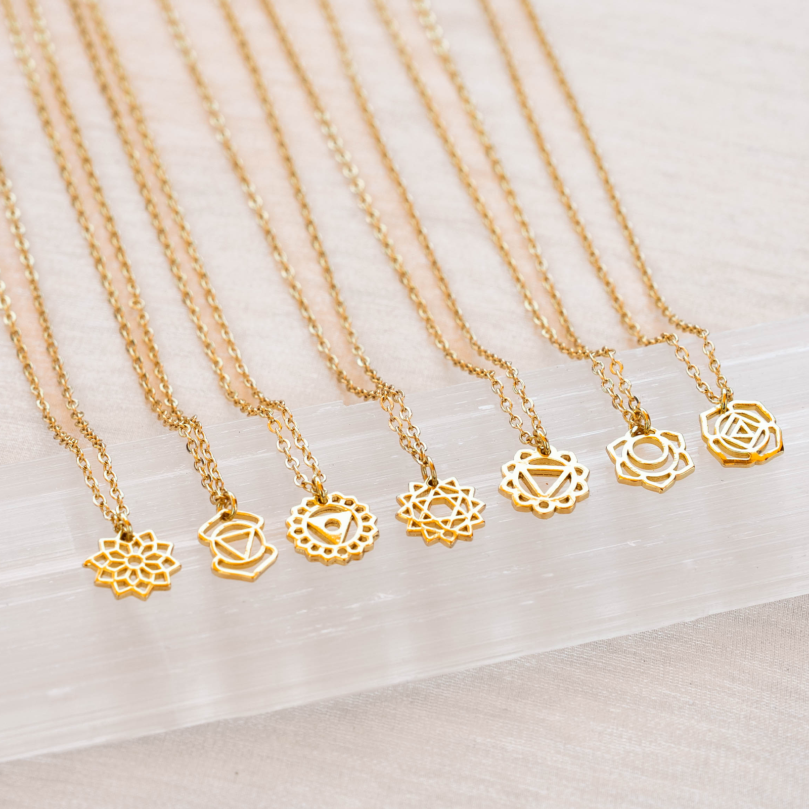 Lotus and Luna - Wholesale Pendant/Charm Necklace - Gold Sacral Chakra Necklace8