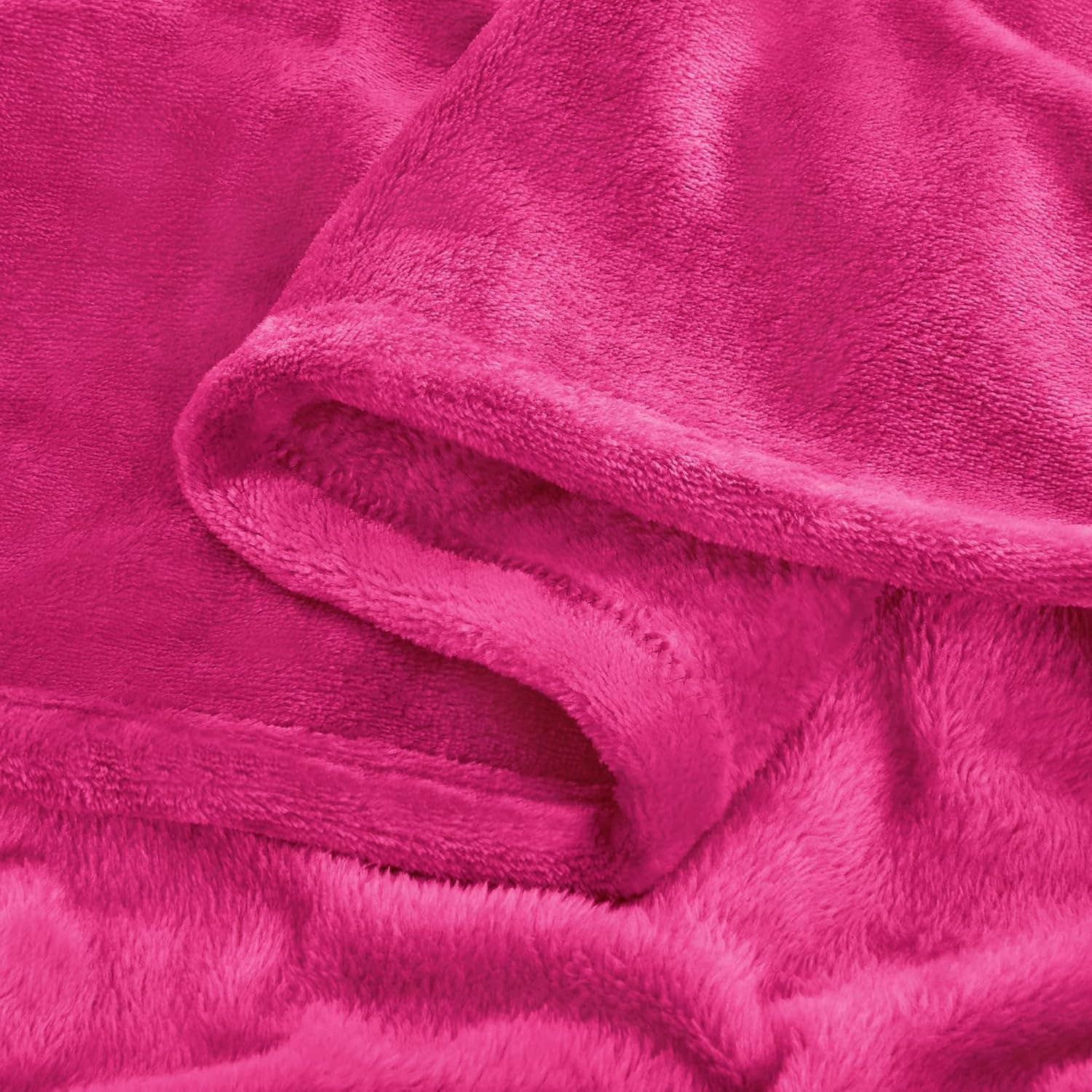 home mart goods – Manta para sofá por atacado – Manta de Cama Quente e Aconchegante em Rosa-Choque 50"x60"3