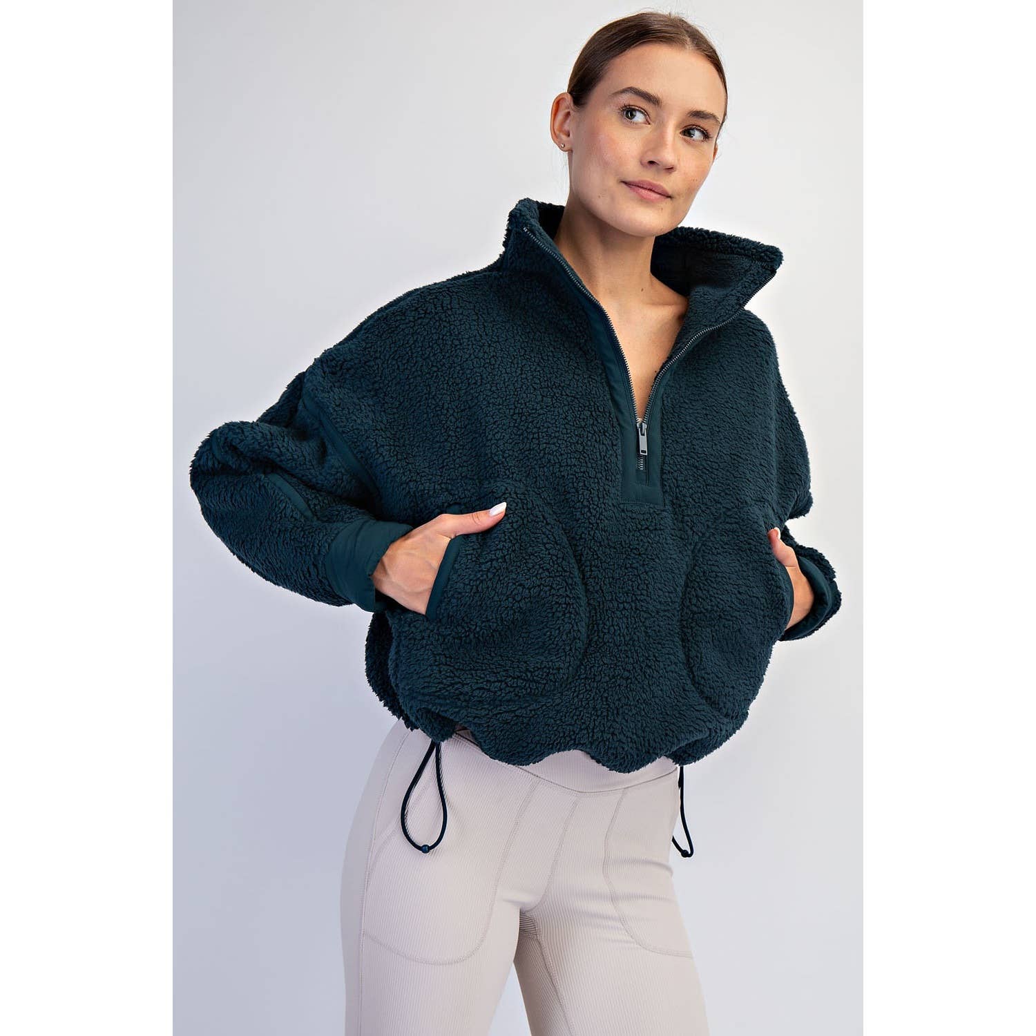 Rae Mode - Wholesale Jacket - Women's - SHERPA MOCK NECK QUARTER ZIP JACKET20