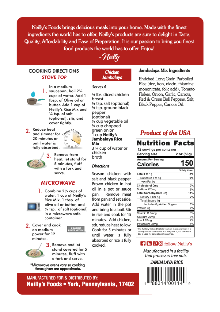 Neilly's - Wholesale Rice - 16 oz Jambalaya Rice Mix1
