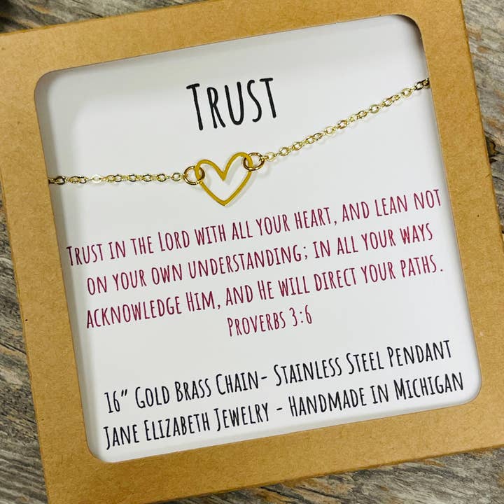 Jane Elizabeth Jewelry - Wholesale Pendant/Charm Necklace - Gold Heart Necklace, Christain Bible Verse Jewelry Gift8