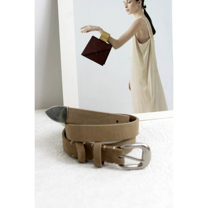 ESLEY - Vendita all'ingrosso Cintura - Donna - A2408DJN13544 - Cintura classica in pelle scamosciata6