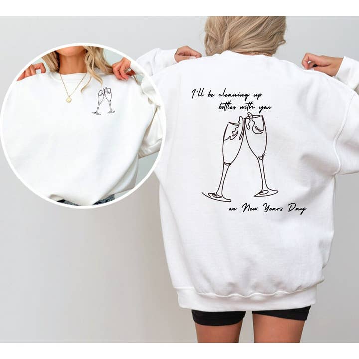 Col rond du Nouvel An, coupes à champagne, Taylor Swift pour la vente par The Crafty Tee