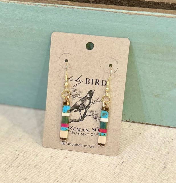 Lady Bird Market - Wholesale Jewelry Set - Classic Combo & Teal Stretchy Tila Bead Bracelet2