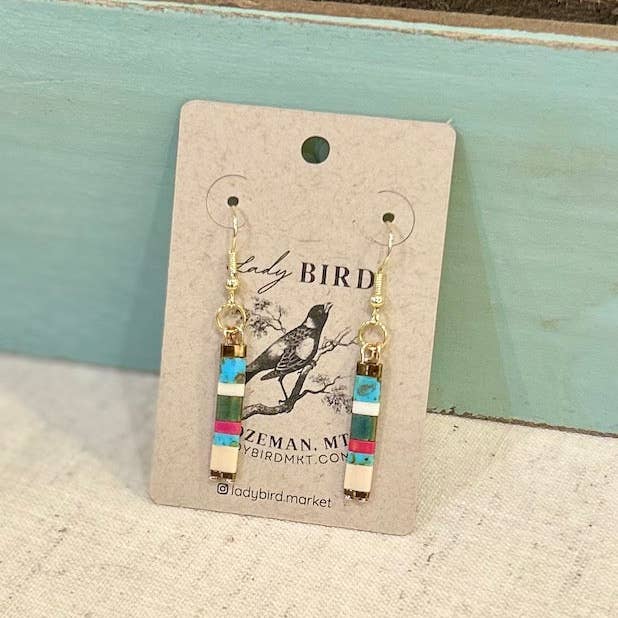 Lady Bird Market - Wholesale Jewelry Set - Classic Combo & Teal Stretchy Tila Bead Bracelet2