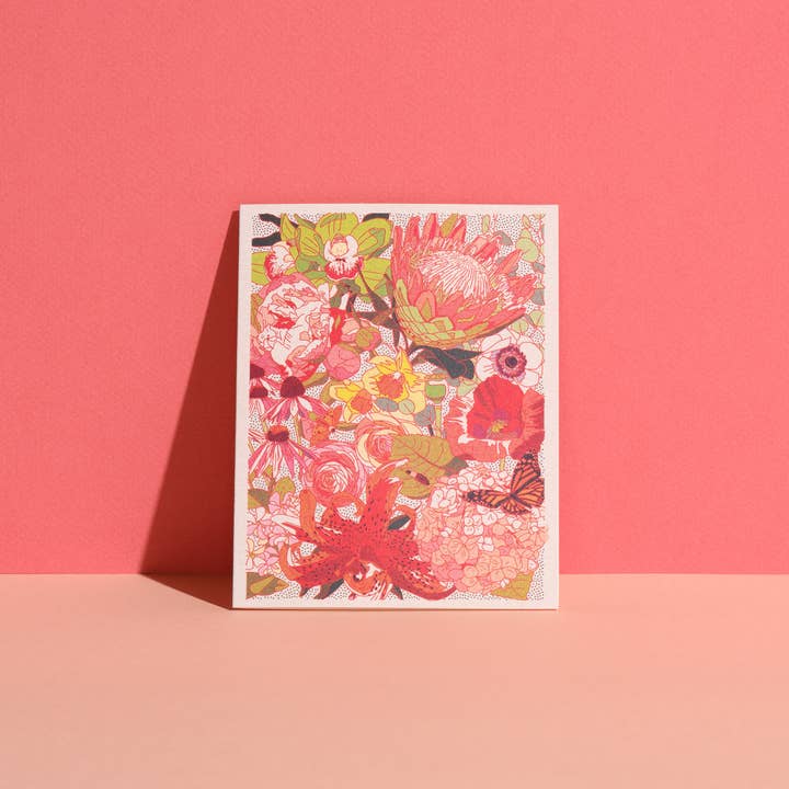 Red Cap Cards - Wholesale Everyday Greeting Card - Wild Florals greeting card
