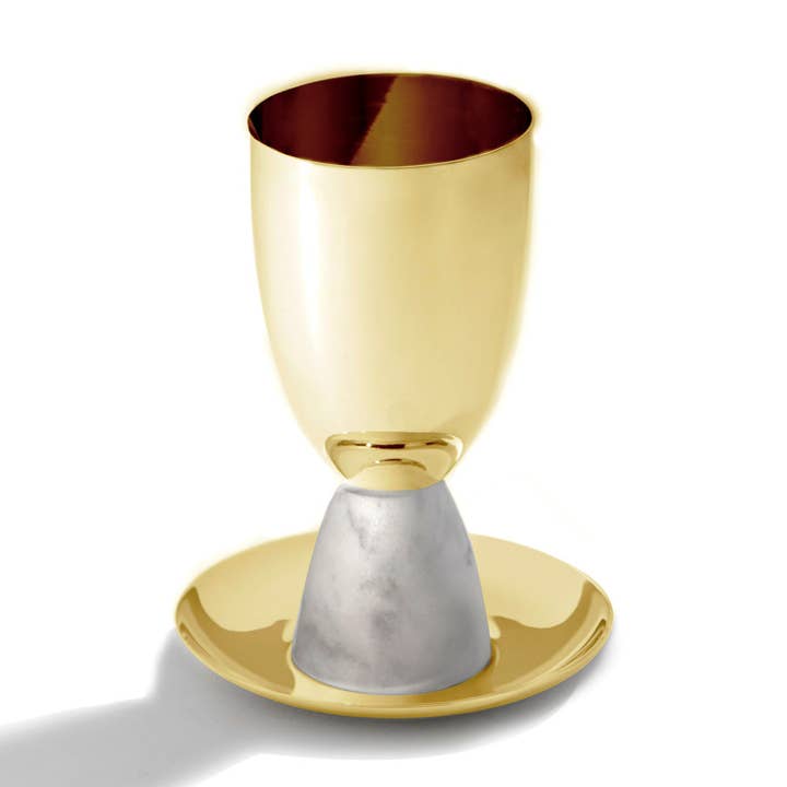 ANNA New York - Vente Verres à vin - Tasse Coluna Kiddush, marbre et or0