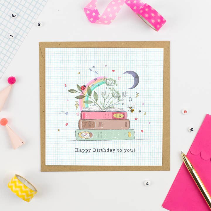 Souhaits d'anniversaire pour les amateurs de livres pour la vente par Pickled Pom Pom