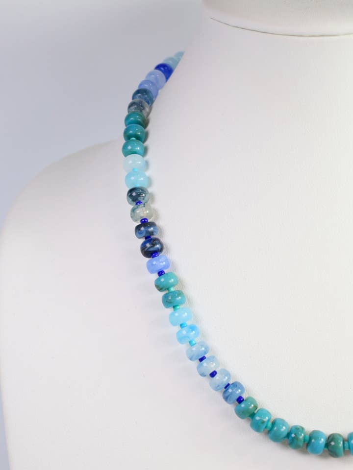 Cape San Blas Beaded Necklace Turquoise for wholesale by Caroline Hill