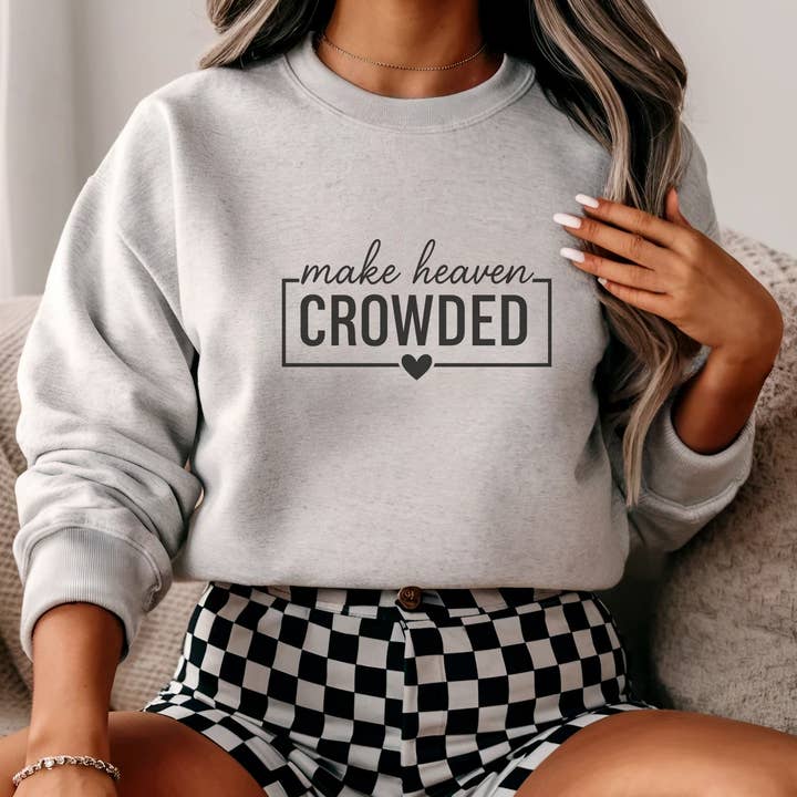 Trendznmore - Modern Graphic Apparel - Wholesale Graphic Sweatshirt - Women's - Make Heaven Crowded Crewneck Sweatshirt3