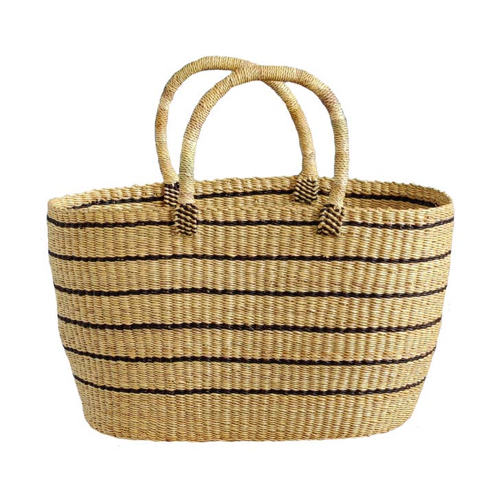 Woven Basket Bag | Woven Bag | Woven Tote Bag Stripes | Gras for wholesale by SOLOKO