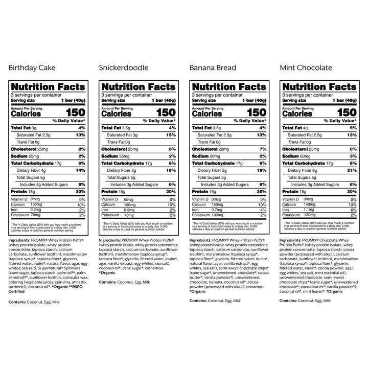 Promix - Wholesale Snack Bar - Protein Puff Bars Variety Pack V2