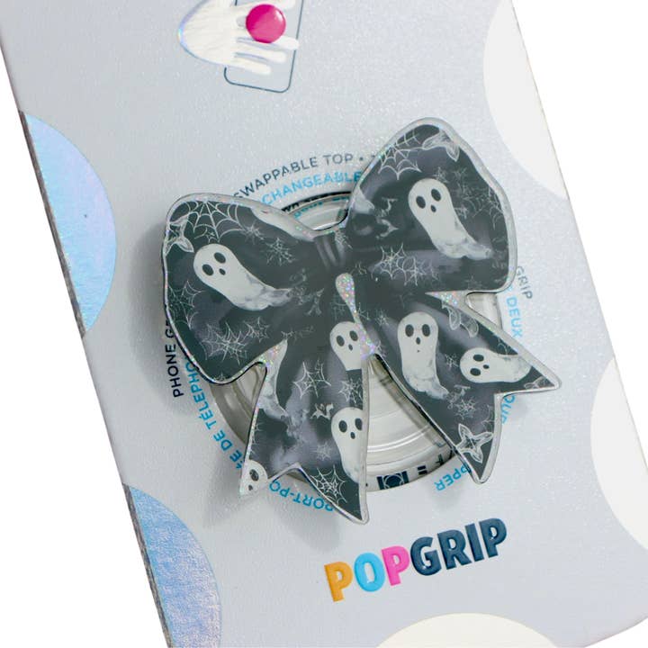 Ivy Resin Shop LLC - Wholesale Phone Grip - Spooky Coquette Bow Ghost Grip1