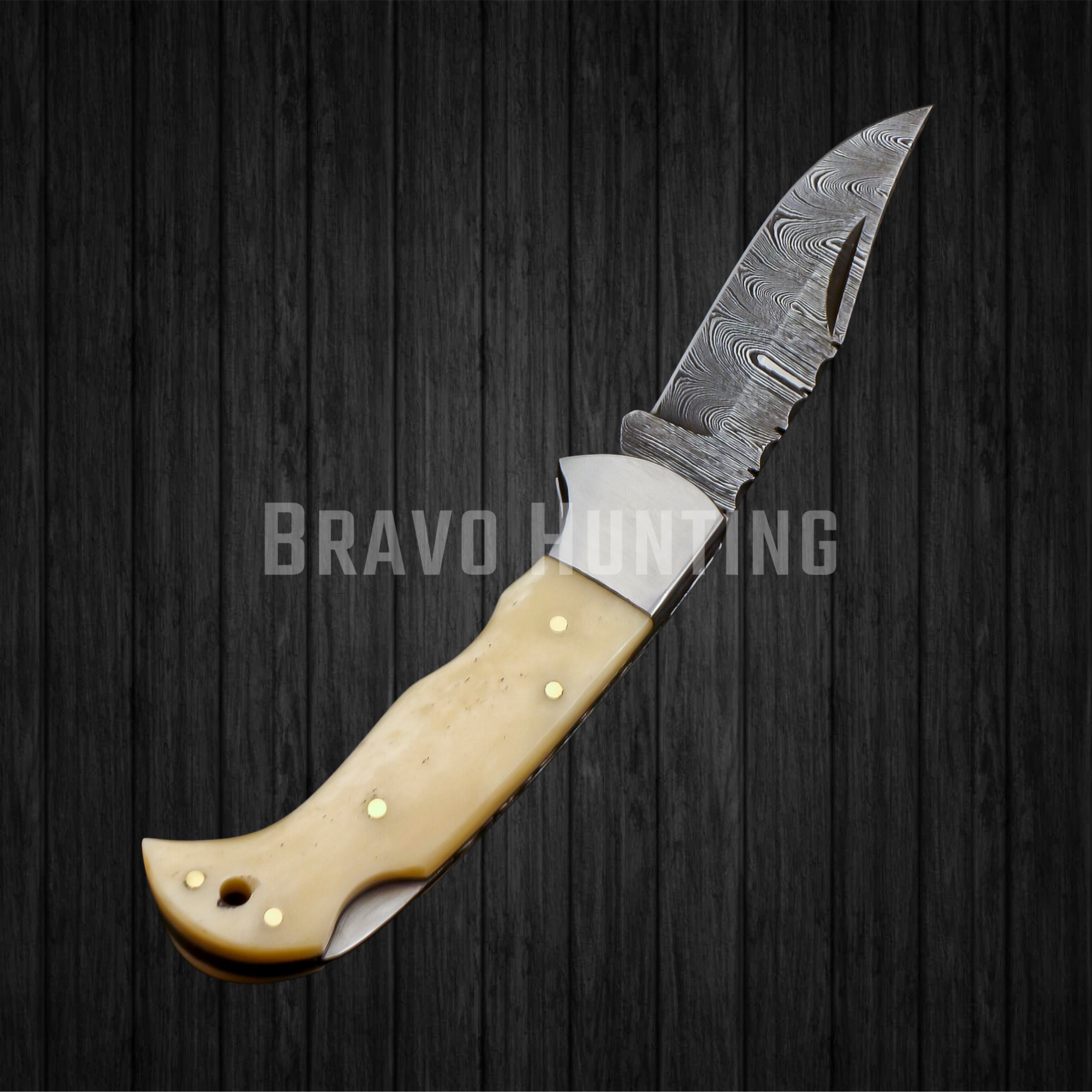 Bravohandicrafts - Vente Couteau de poche/étui - Couteau de poche pliant en acier damas - Idéal cadeau de Noël3