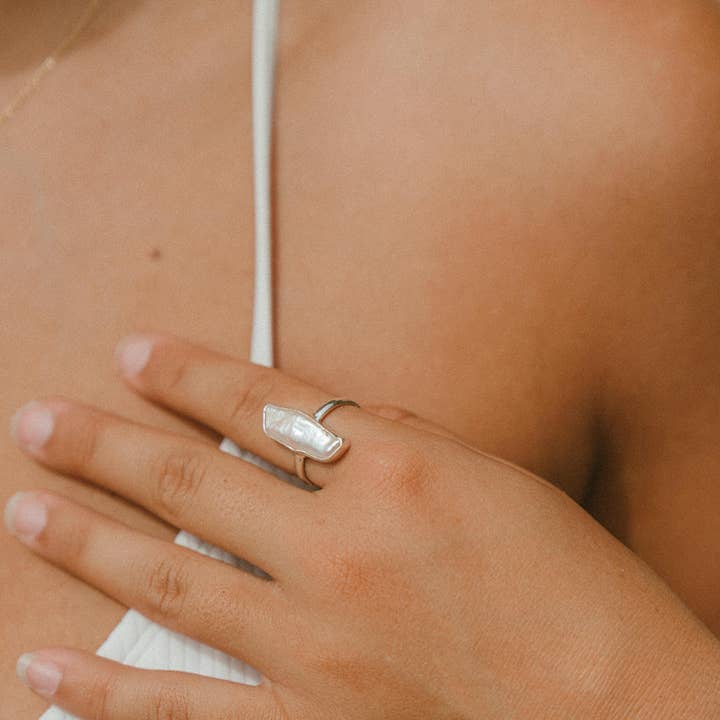The Salty Gem - Wholesale Cocktail/Statement Ring - Biwa Pearl Ring (Handmade)