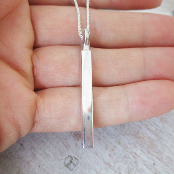 Luxe Design Jewellery - Wholesale Pendant/Charm Necklace - Squared Urn Pendant for Cremation Ashes in Sterling Silver5