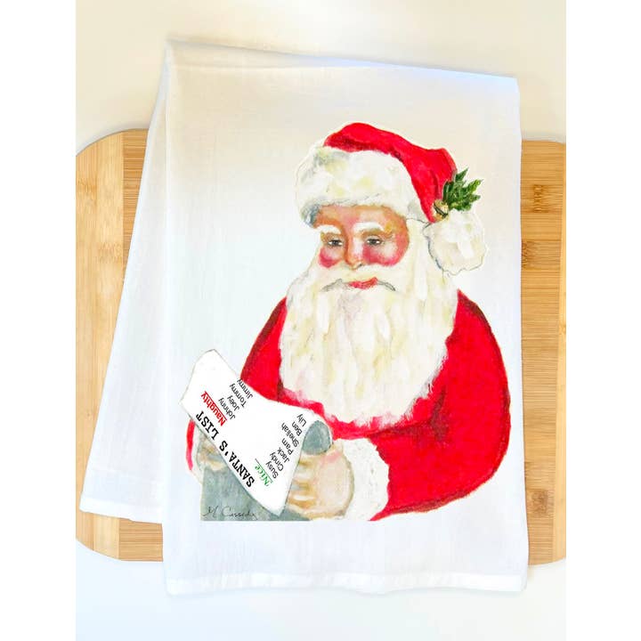 Naught or Nice Kitchen Towel for wholesale by Pamela Cassidy Designs
