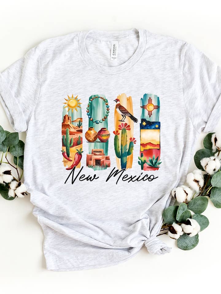 New Mexico State Pinselstrich Grafik Plus T-Shirt für den Großhandel von COLORBEAR