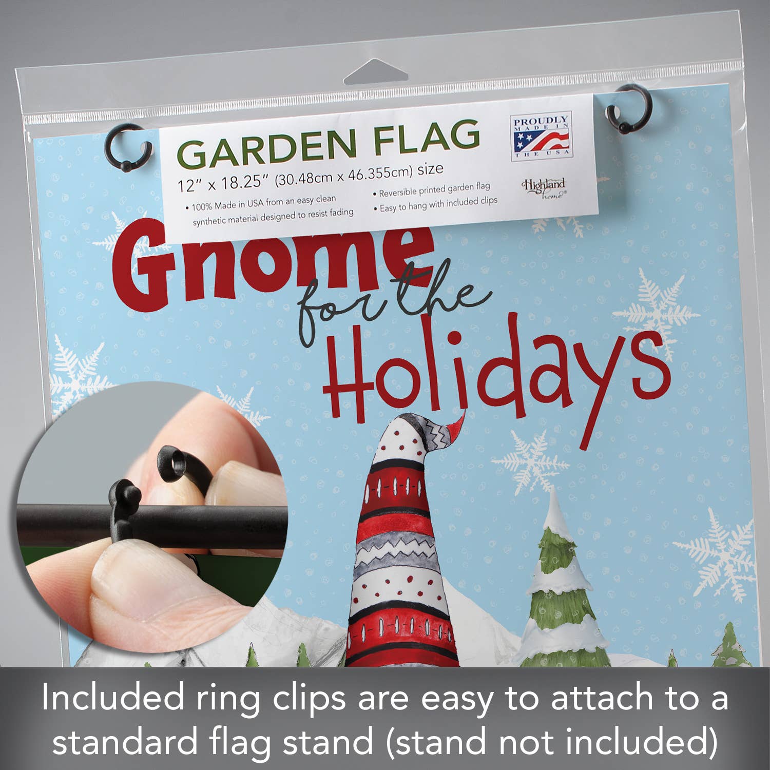 Conimar Promotions - Wholesale Flag - "Gnome for the Holidays" Reversible Multi-Image Garden Flag 4