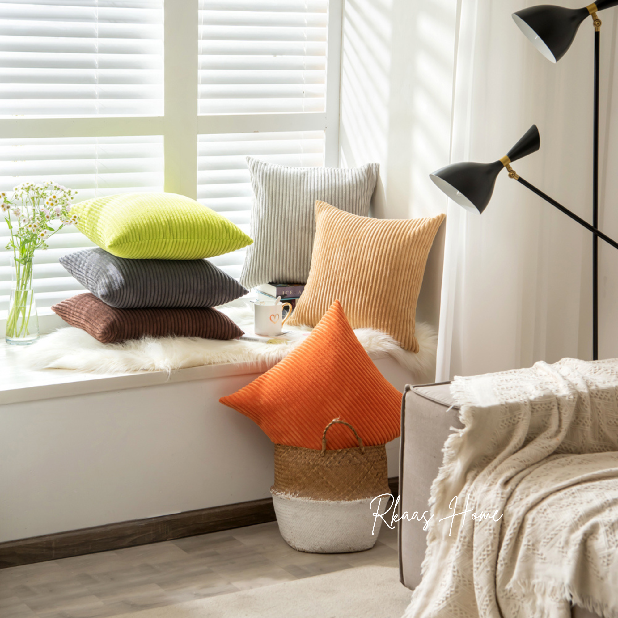 RKAAS HOME – wholesale Throw pillow cover – Corduroy Cushion Covers Home Sofa  45X45CM & 50x50 CM - 7 Colours4