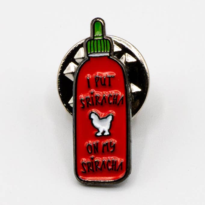 Spilla smaltata "Sriracha" per la vendita all'ingrosso da parte di reisundpapier