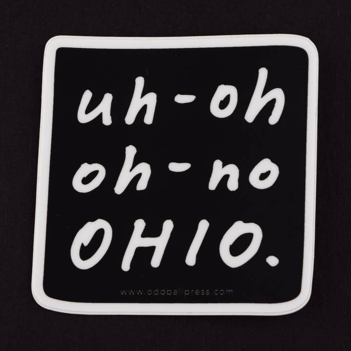Uh-Oh Ohio Sticker for wholesale by Oddball Press LLC